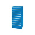 Lista International ListaÂ 9 Drawer Standard Width Cabinet 59-1/2" H - Bright Blue, Keyed Alike XSSC1350-0903BBKA